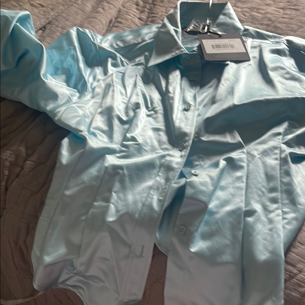 Cynthia Rowley Iridescent Blue Blouse